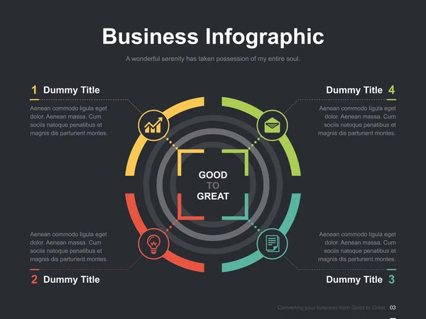 Plano Presentación Negocios Folleto Vector Plantilla Diapositiva Con Diagramas Color — Archivo Imágenes Vectoriales