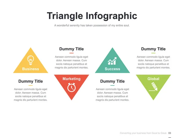 Plano Presentación Negocios Folleto Vector Plantilla Diapositiva Con Diagramas Color — Vector de stock