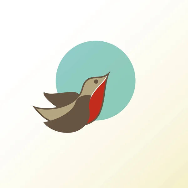 Illustration Red Robin Bird Vector. Modèle de conception de logo vectoriel. Vol Robin des oiseaux sur le ciel — Image vectorielle
