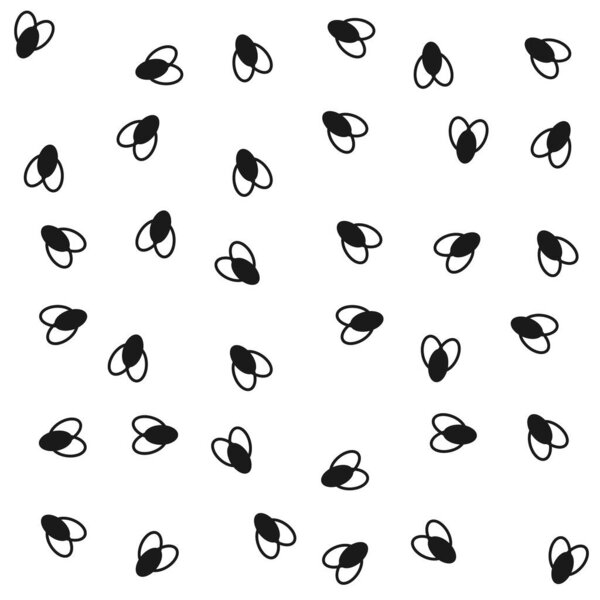 Flies pattern. Black and white. Small bugs tile pattern. Vector illustration