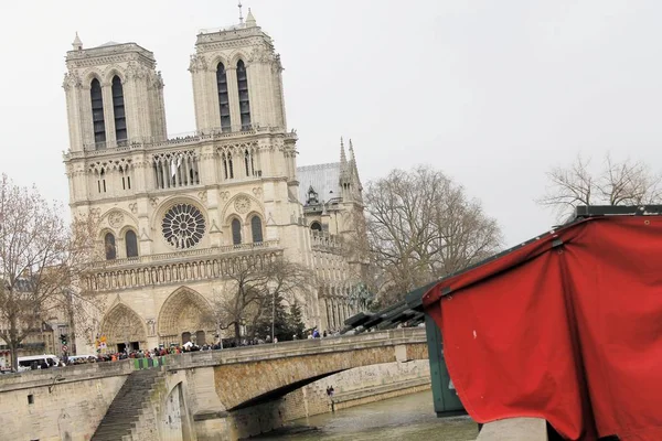 Katedrális Notre Dame Párizs Franciaország — Stock Fotó
