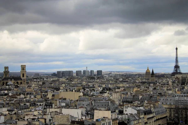 Luchtfoto Van Stad Parijs Franse Hoofdstad — Stockfoto