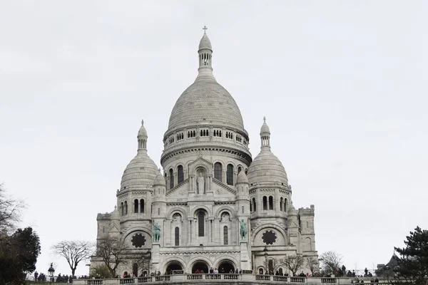 The Sacre Coeur Basilica in Paris at the summit of the hill of Montmartre