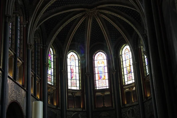 Paris France 2018 Stained Glass Windows Notre Dame Paris — Stock Photo, Image