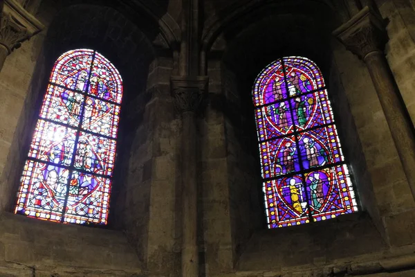 Paris Frankrijk 2018 Gebrandschilderde Ramen Notre Dame Parijs — Stockfoto