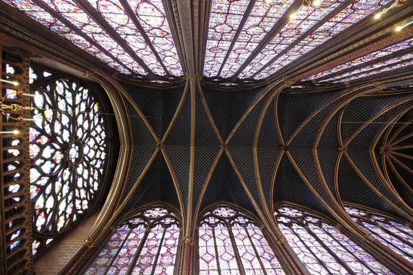 Святая Капелла Святой Капеллы Париже Франция Шапель Сэнт Королевская Средневековая — стоковое фото