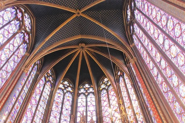 Sainte Chapelle Heliga Kapell Paris Sainte Chapelle Medeltida Gotiska Slottskyrkan — Stockfoto