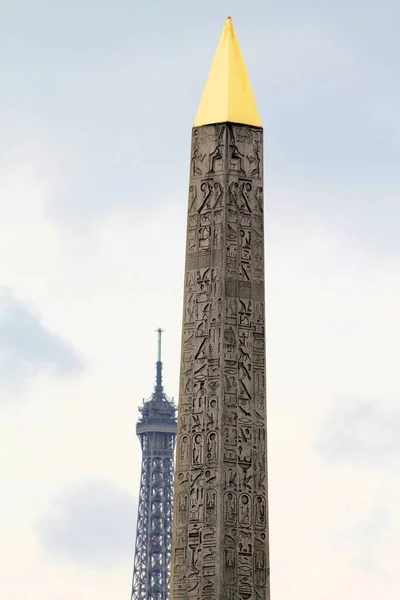 Obelisk Luxor Wzniesiony 1836 Centrum Place Concorde Paryżu — Zdjęcie stockowe