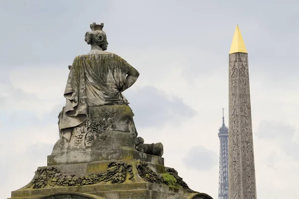 Obelisk Luxor Wzniesiony 1836 Centrum Place Concorde Paryżu — Zdjęcie stockowe