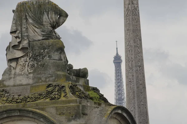 Obelisk Luxor Wzniesiony 1836 Centrum Place Concorde Paryżu — Zdjęcie stockowe