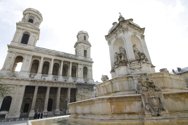 Saint Sulpice Una Chiesa Cattolica Romana Parigi Sul Lato Est — Foto Stock