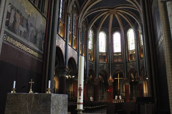 Interiören Saint Sulpice Romersk Katolsk Kyrka Paris — Stockfoto