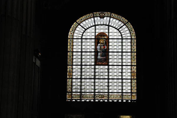 Interior Saint Sulpice Una Iglesia Católica París Lado Este Del — Foto de Stock