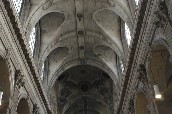 Interiören Saint Sulpice Romersk Katolska Kyrkan Paris Den Östra Sidan — Stockfoto