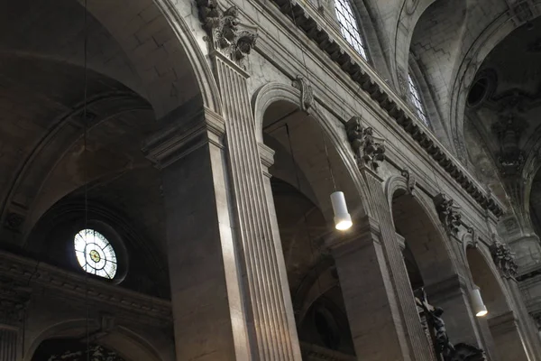 Interior Saint Sulpice Adalah Sebuah Gereja Katolik Roma Paris Sisi — Stok Foto