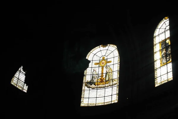 Interior Saint Sulpice Una Iglesia Católica París Lado Este Del — Foto de Stock