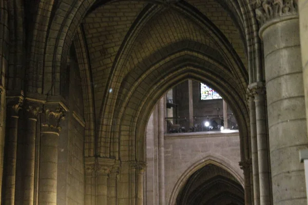 Interior Saint Sulpice Una Iglesia Católica París Lado Este Del — Foto de Stock