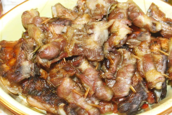 Typisch Italienische Küche Mit Einem Gericht Aus Schweinefleisch Und Roastbeef — Stockfoto