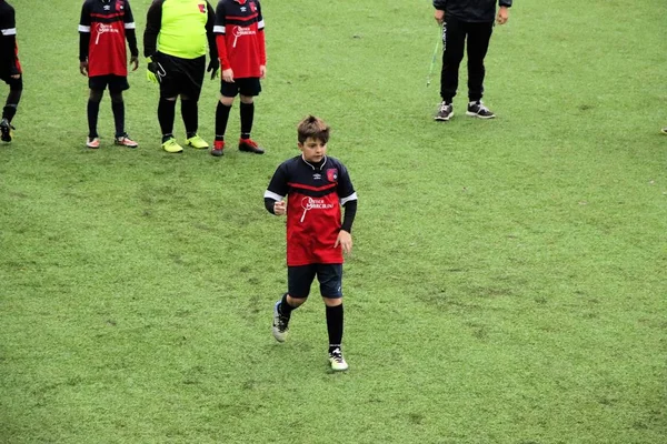 ブレシア イタリア 2018 子供たち若いサッカー選手の選手権で遊んで — ストック写真