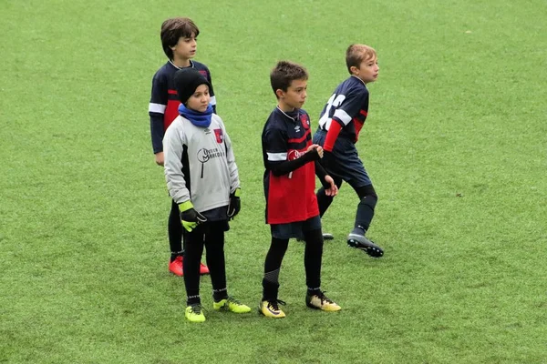 Brescia Italy November 2018 Children Playing Championship Young Footballers — Stock Photo, Image