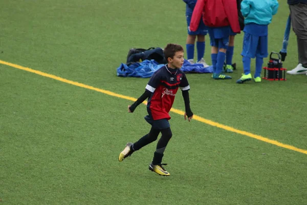 Brescia Italy November 2018 Children Playing Championship Young Footballers — Stock Photo, Image