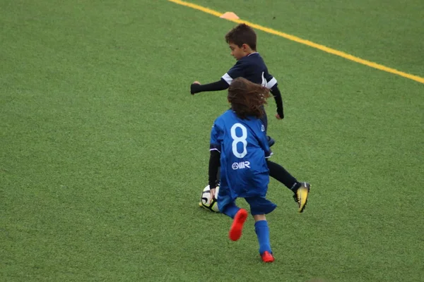 Brescia Itália Novembro 2018 Crianças Jogando Campeonato Para Jovens Futebolistas — Fotografia de Stock