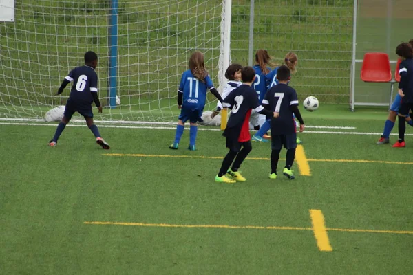 Brescia Italia Noviembre 2018 Niños Jugando Campeonato Para Los Jóvenes —  Fotos de Stock