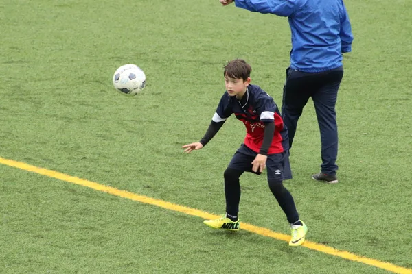 Brescia Italy November 2018 Children Playing Championship Young Footballers — Stock Photo, Image