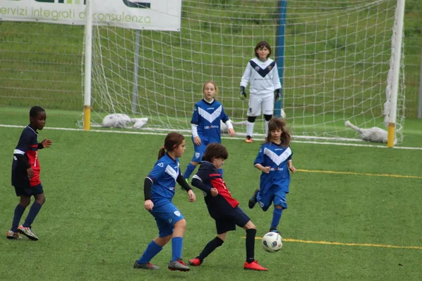 Brescia Italia Novembre 2018 Bambini Giocano Campionato Giovani Calciatori — Foto Stock