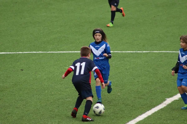 Brescia Italia Noviembre 2018 Niños Jugando Campeonato Para Los Jóvenes — Foto de Stock