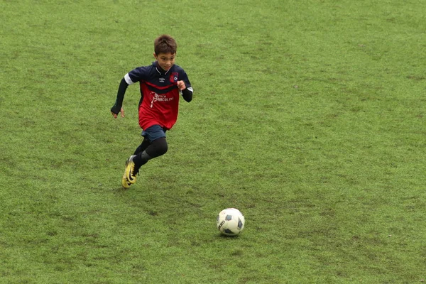 Brescia Italy November 2018 Children Playing Championship Young Footballers — Stock Photo, Image