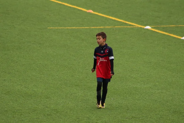 Brescia Itália Novembro 2018 Crianças Jogando Campeonato Para Jovens Futebolistas — Fotografia de Stock