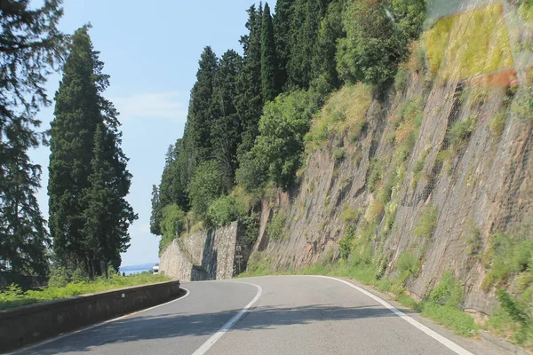 Gardesana Occidentale Carretera Costera Largo Del Lago Garda Italia —  Fotos de Stock