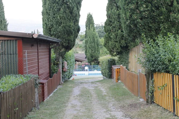 Paysage Avec Route Rurale Dans Nord Italie — Photo