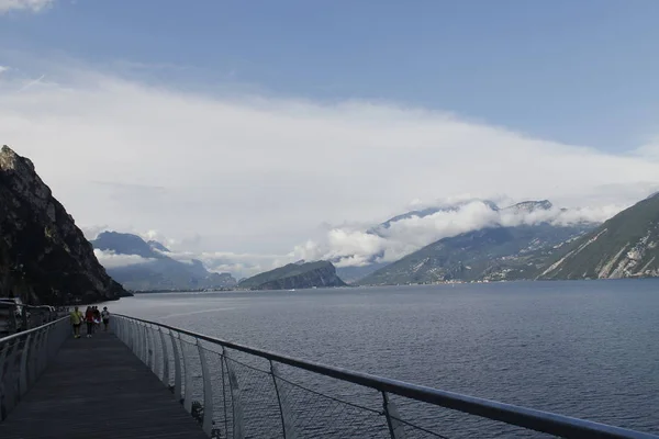 Cyklistické Cesty Stezky Přes Jezero Garda Limone Sul Garda Lombardie — Stock fotografie