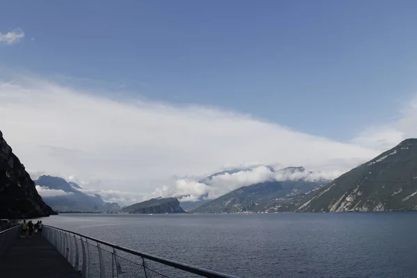 Bicycle Road Footpath Garda Lake Limone Sul Garda Lombardy Italy — Stock Photo, Image