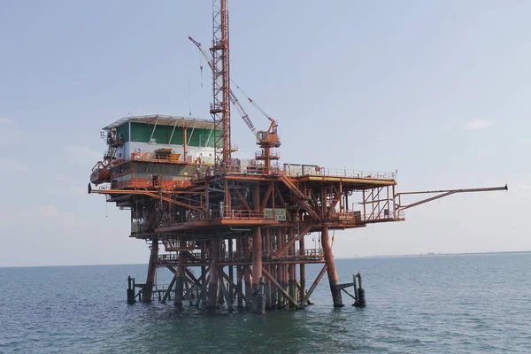 Offshore Olie Gasproductie Platform Oceaan — Stockfoto