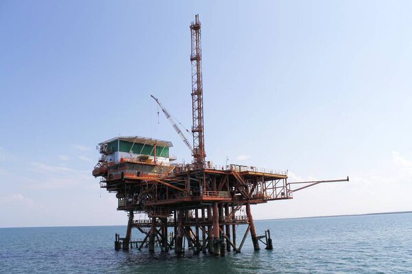 offshore oil and gas platform on the ocean