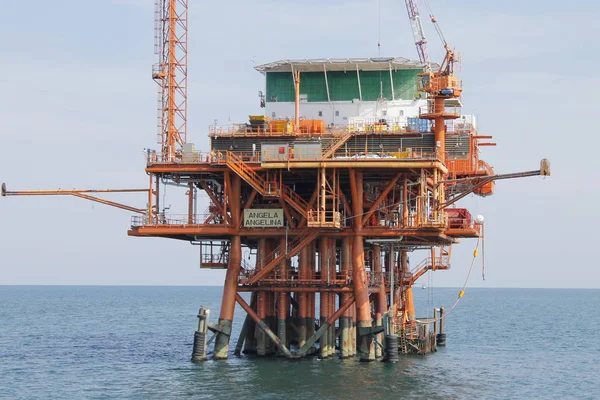 Offshore Olie Gasproductie Platform Oceaan — Stockfoto