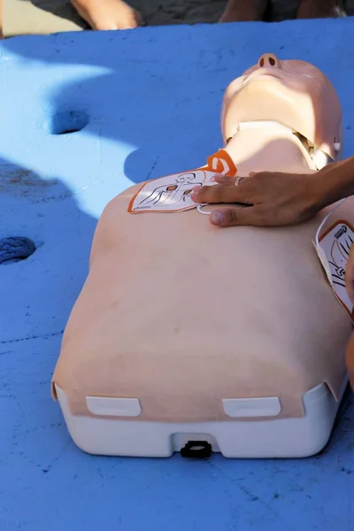 First Aid Training Cardiac Massage Cardiopulmonary Resuscitation Cpr Training — Stock Photo, Image