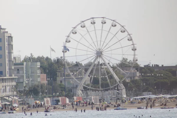 Vista Desde Mar Adriático Rueda Rascacielos Cesenatico Italia — Foto de Stock