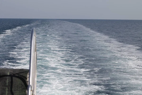 Beautiful Trail Water Boat Adriatic Sea — Stock Photo, Image