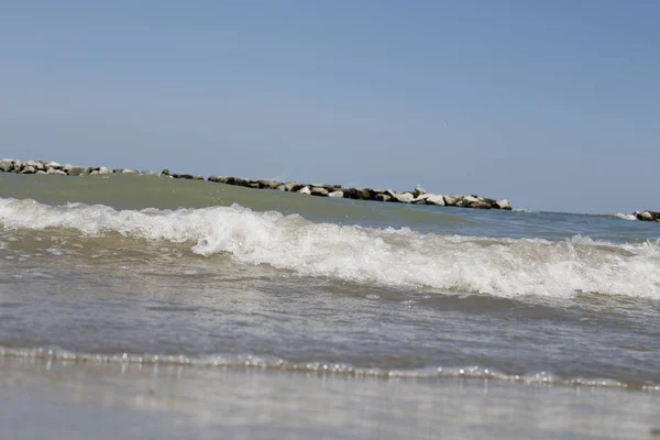 Olas Del Mar Adriático Con Cielo — Foto de Stock