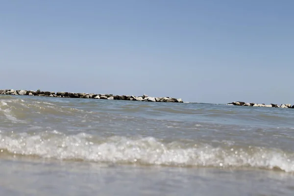 Olas Del Mar Adriático Con Cielo — Foto de Stock