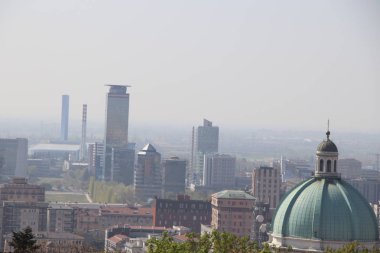 Brescia, Kuzey İtalya'daki havadan görünümü