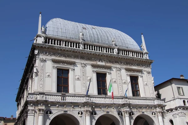 Uitzicht Bouw Van Het Stadhuis Loggia Paleis Brescia Brescia Een — Stockfoto