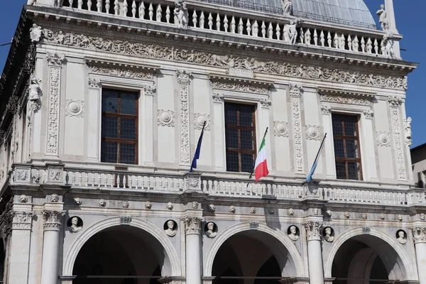 Vista Edificio Del Ayuntamiento Loggia Palace Brescia Brescia Una Ciudad — Foto de Stock