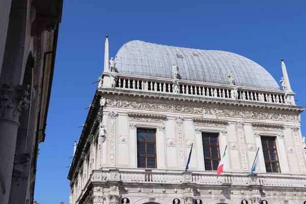 Pohled Budovu Radnice Palác Loggia Brescii Brescia Město Severní Itálii — Stock fotografie