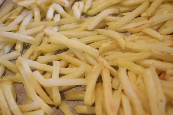 Patates Kızartması Sıcak Taze Patates Kızartması Arka Plan Kızarmış Patates — Stok fotoğraf