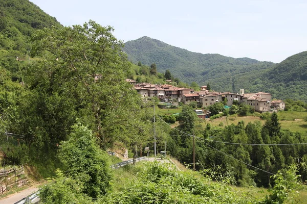 Widok Małą Wioskę Costa Gargnano Górach Jeziora Garda Północnych Włoszech — Zdjęcie stockowe